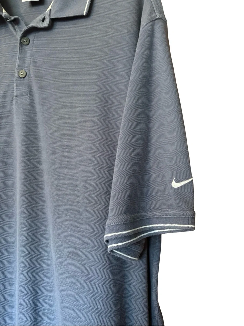 Nike Golf Polo Shirt Large Navy Button Collared - large